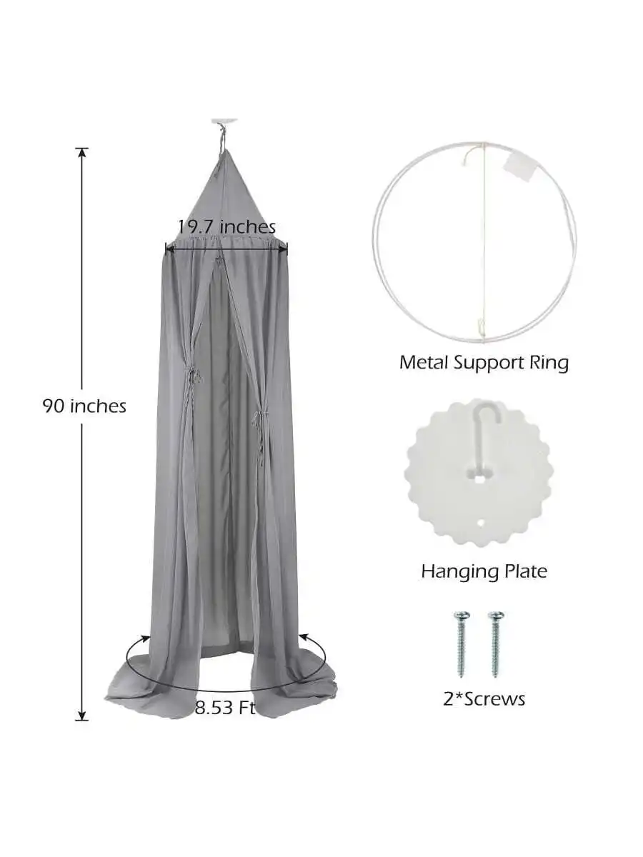 1 Stück Chiffon-Betthimmel für Kinder, Prinzessinnen-Stil, Moskitonetz, Bettvorhang, Baldachin für Kinderzimmer, Kinderbett-Baldachin für Kinderzimmerdekoration – Detail 5