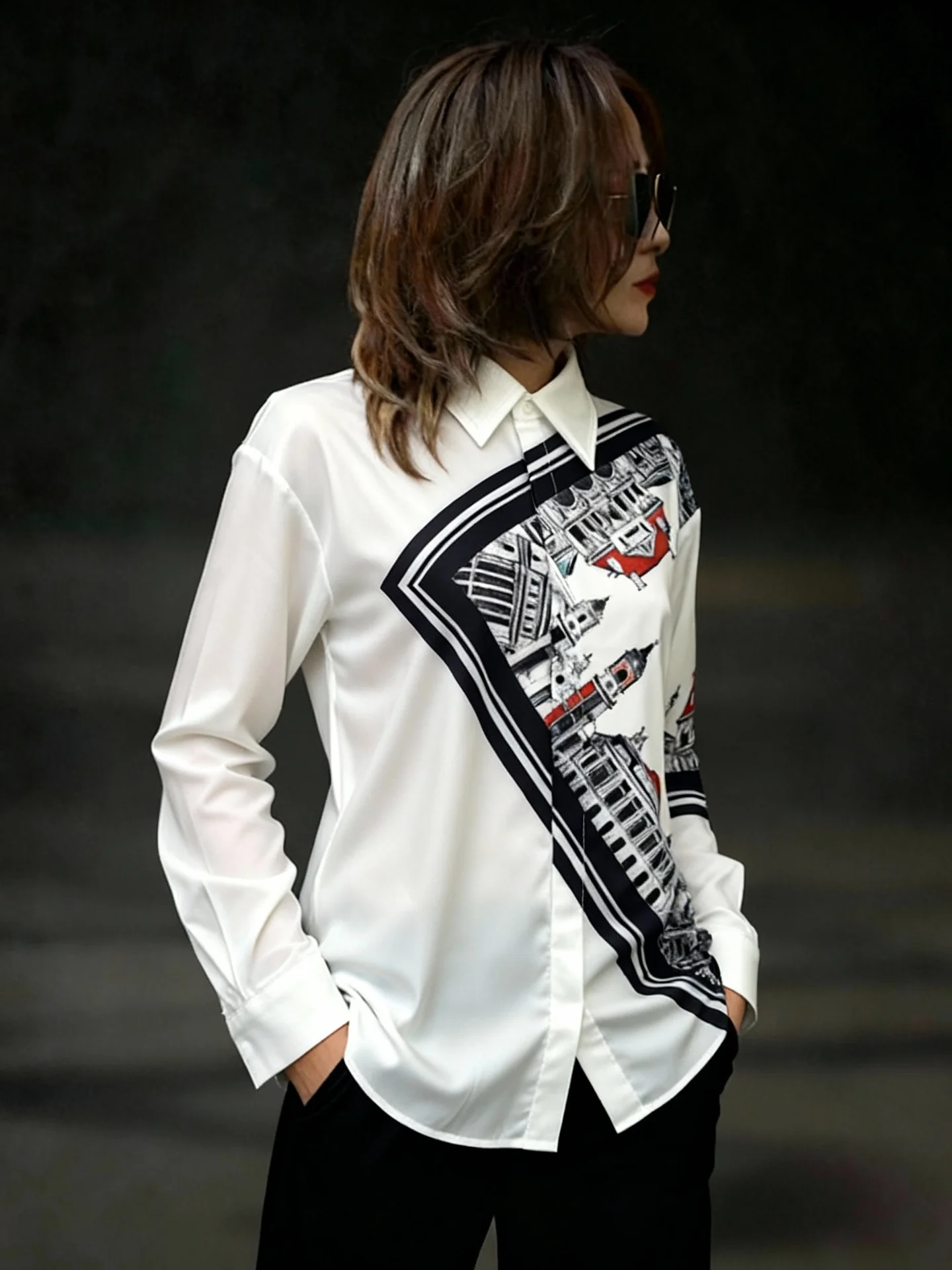 

Женская свободная кофта в корейском стиле с принтом, роскошная повседневная кофта с принтом для осени и зимы