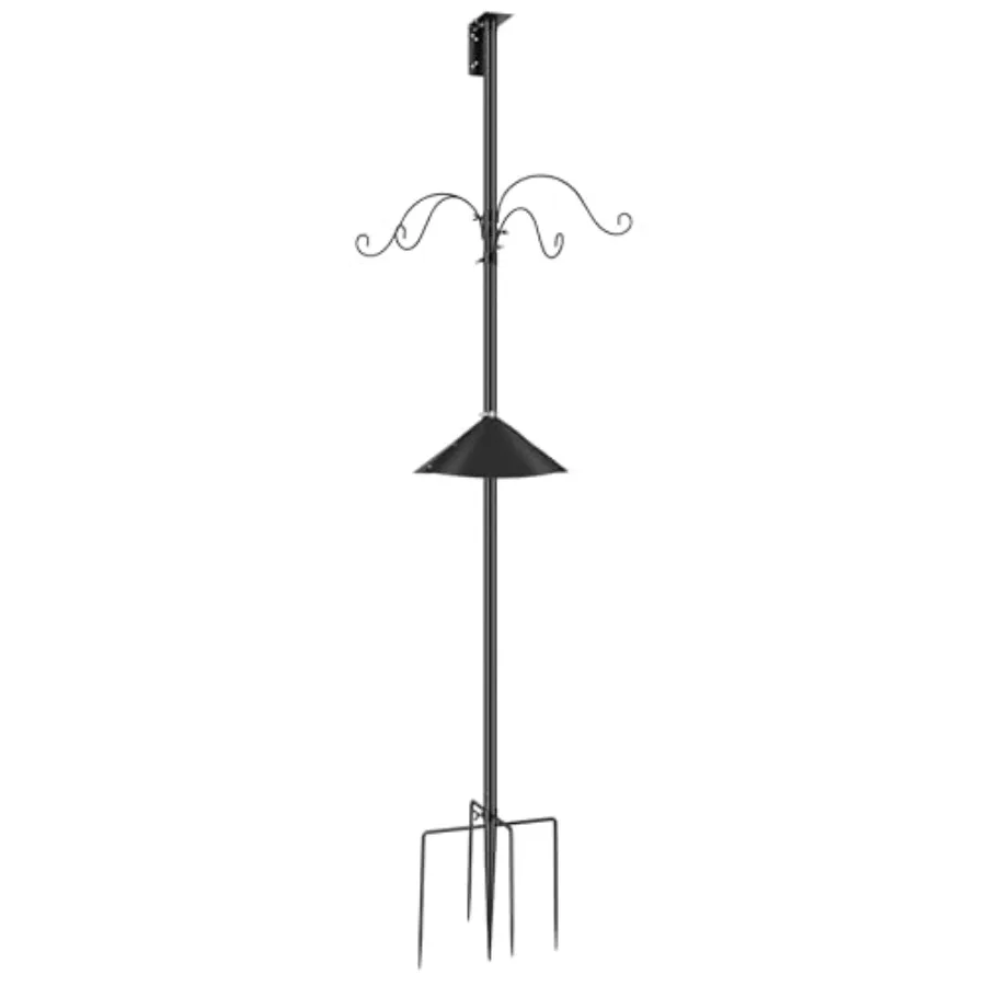 

106 Inch Bird Feeder Pole Heavy Duty Adjustable Bird House Stand Pole for Outdoor Bird House Pole Mount Kit with 5 Prong