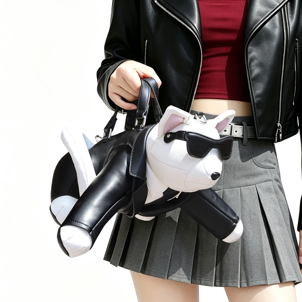 Handbags for Women 3D Suit Dog Doll Backpack Cool Puppy Sunglasses Multi-color Animal Shape Crossbody Shoulder Bag Daily Use