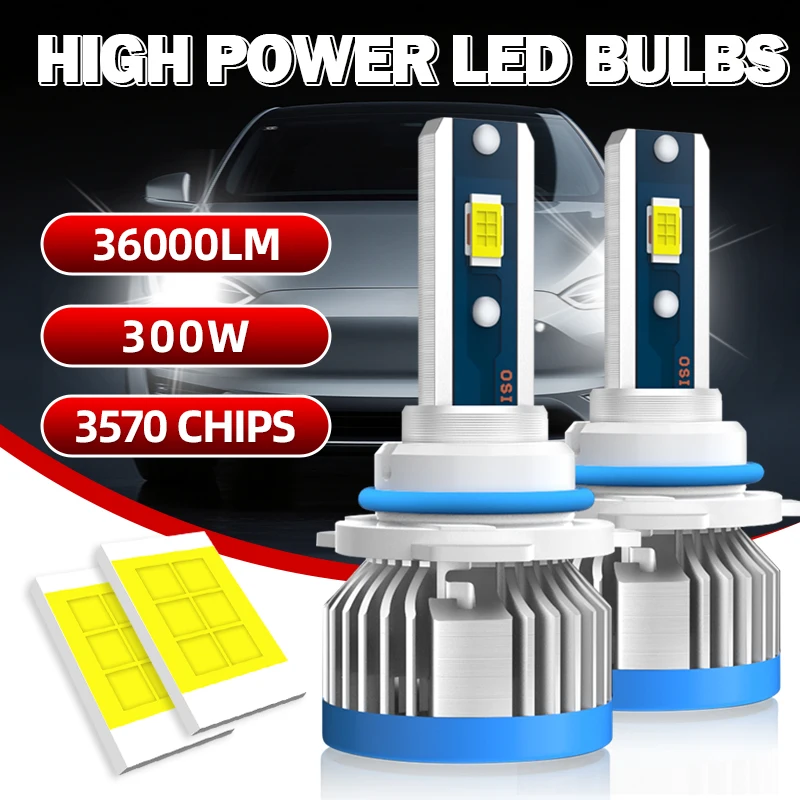 

36000LM H4 H7 H11 H13 9005 HB3 9006 HB4 9007 LED Canbus Headlight Bulbs High Power Auto Headlamp Bulbs 6000K 12V Car Fog Lamps