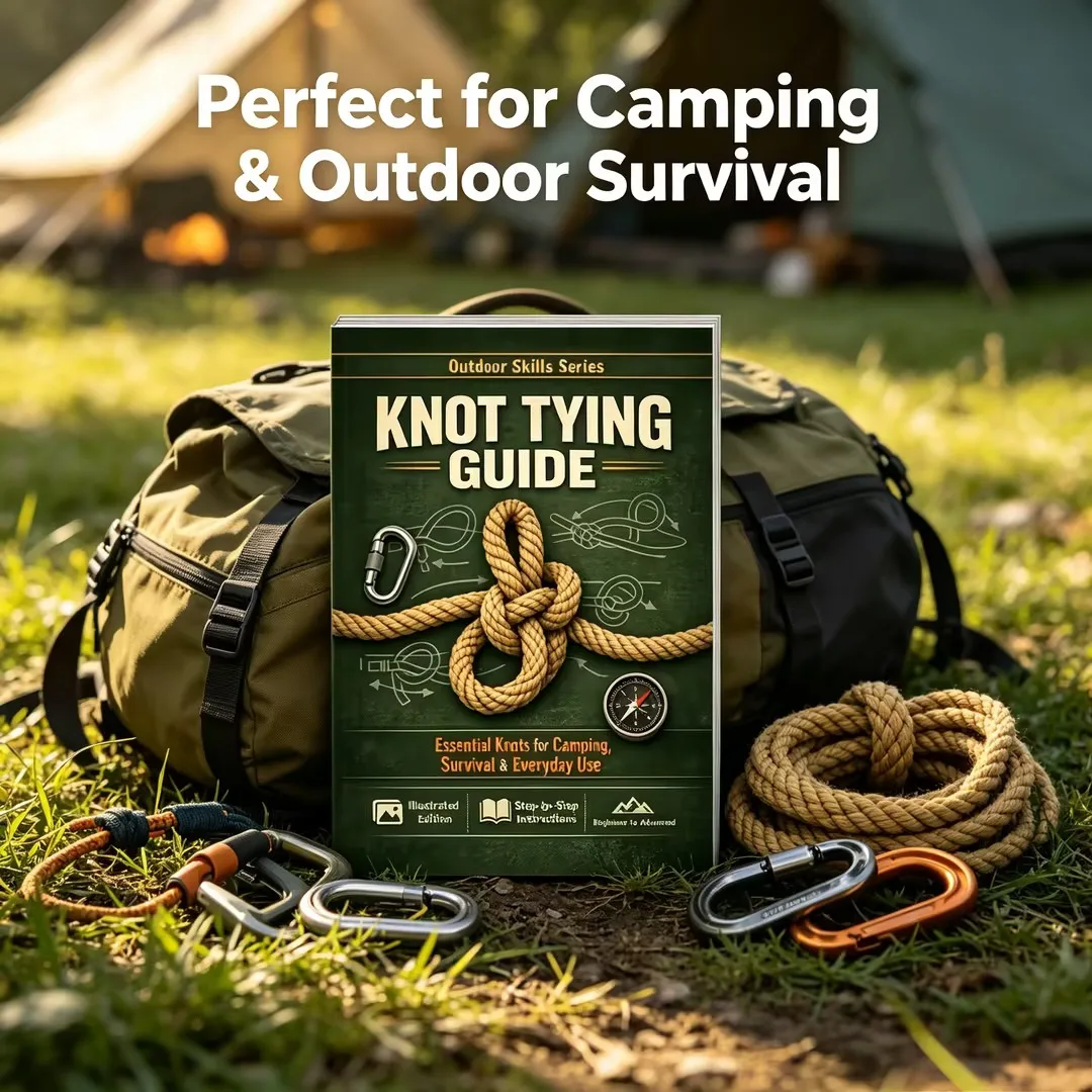 40Page Step by Step Illustrated Outdoor Survival Knot Tying Complete Guide for Camping Hiking Daily Fixed Goods Wildernes travel