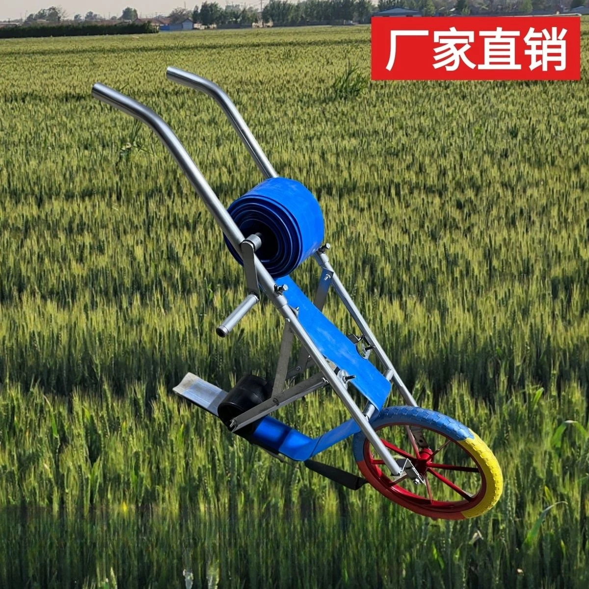 Hand push agricultural paving hose rolling hose trolley hand crank type rolling hose laying micro spray belt watering