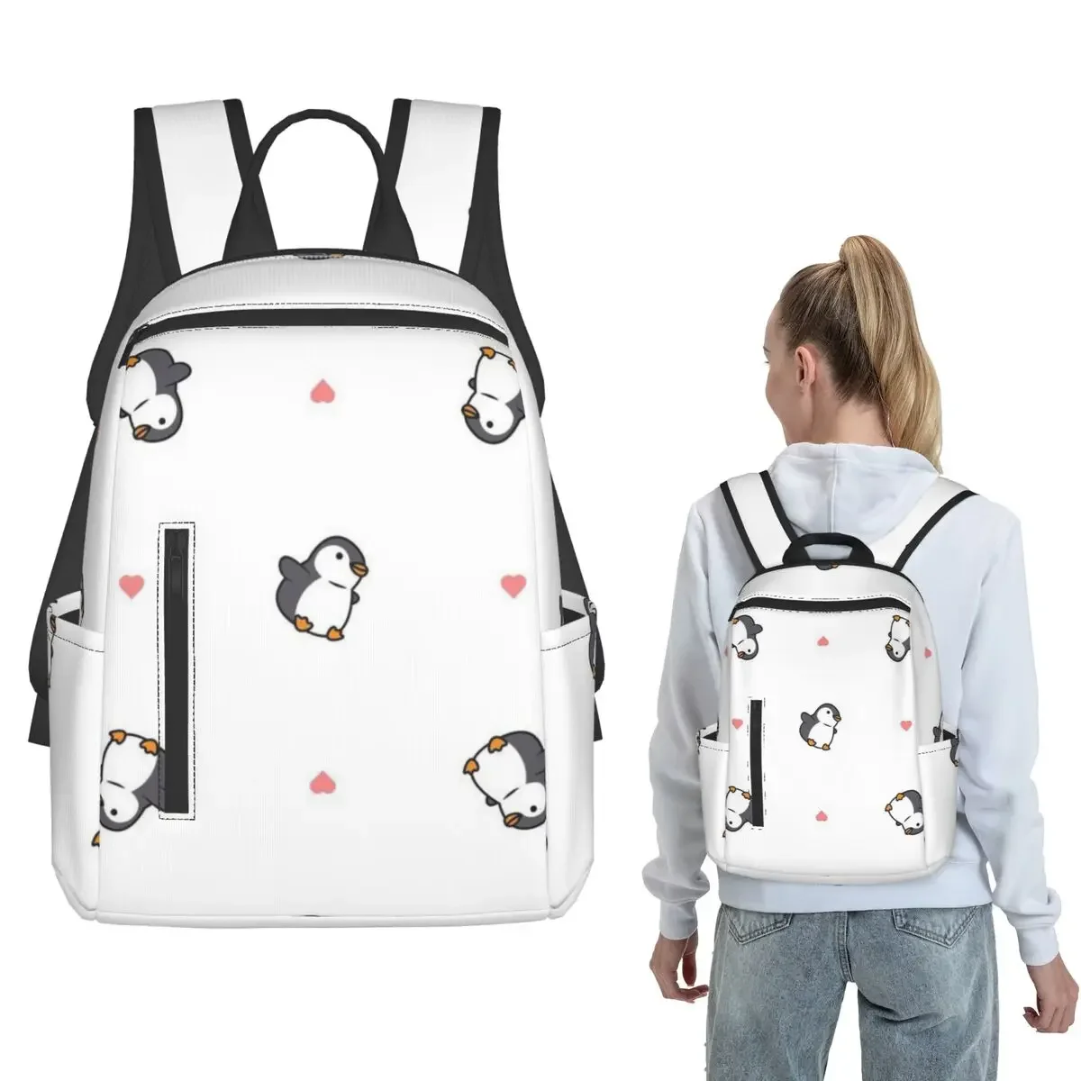 Cute Penguin Backpack Large Capacity Kids BookBag School Bag Shoulder Bags for Men Women