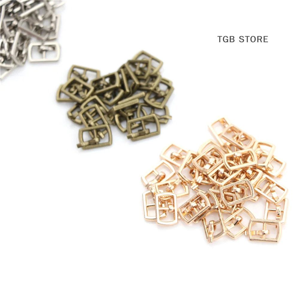 10Pcs 4.5MM Tri-glide Buckle Buttons Mini Ultra-small Doll Belt Buckle Doll Accessories