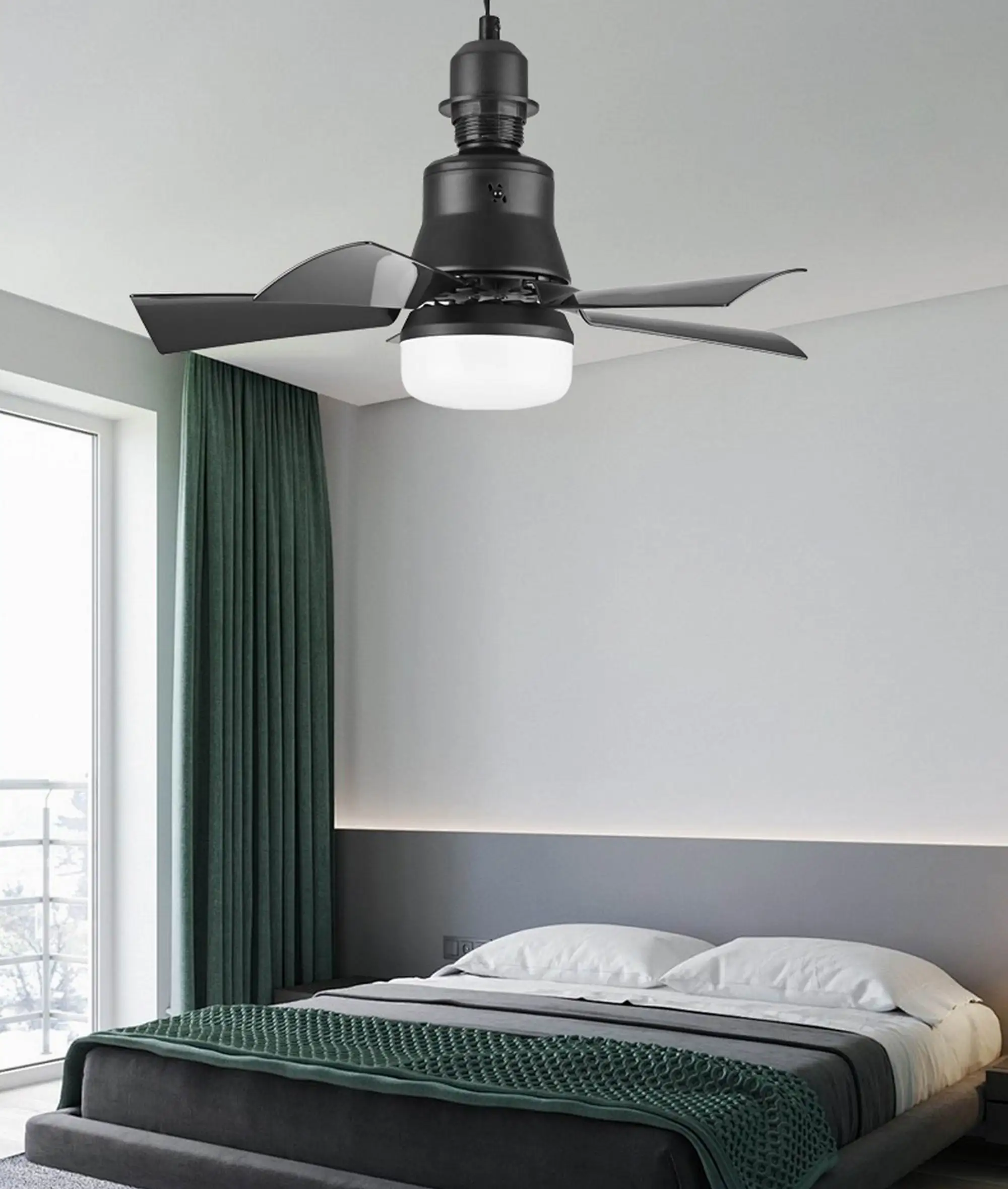 

40W Ceiling Fan With Lamp E27 Light Remote Control Aromatherapy Fan Lamp Bedroom Living Silent Ceiling Fan With Lighting