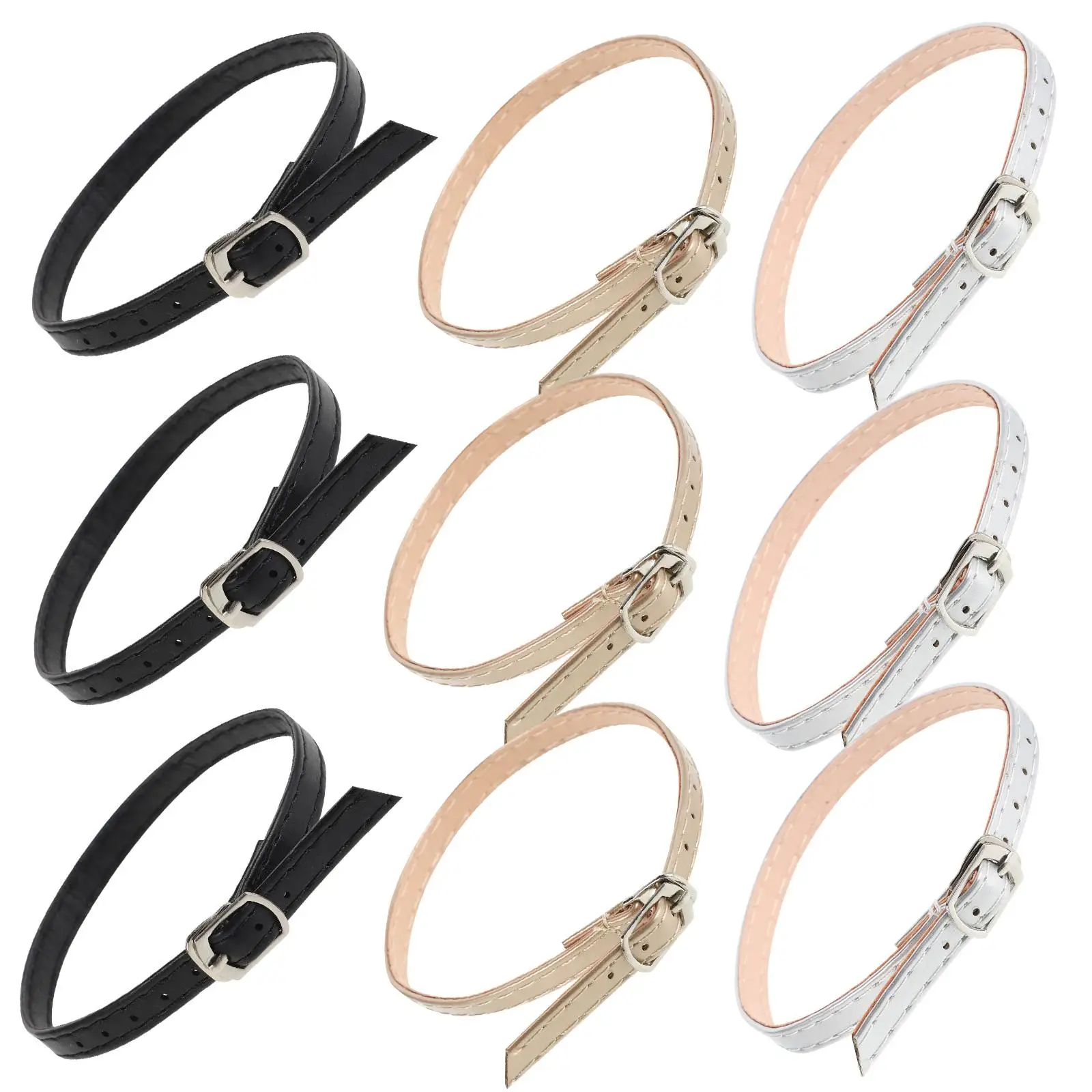 

3Pairs HighHeelsShoelaces AnkleStrap DetachablePuLeather WomenShoes Ribbon AdjustableNonSlip Replacement FootCareTools