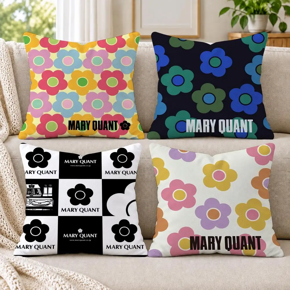 Fashion M-Mary Quant Cushion Cover Short Plush Double-Sided Printing Sofa Bedroom Pillow Case Aesthetic Home Decor