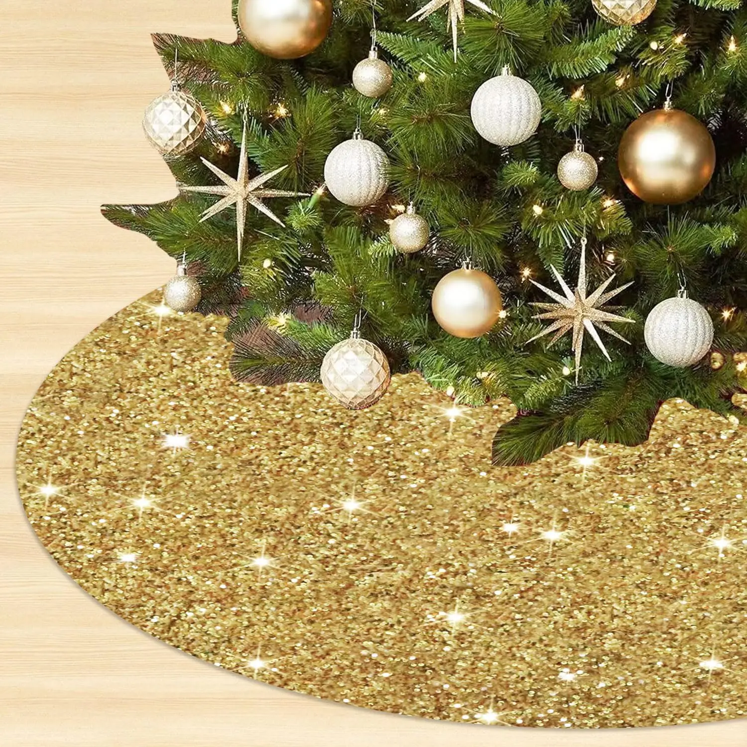 

Gold Tree Skirts Christmas Tree Skirt Sequence Christmas Tree Skirts Round 4 Pieces 48inch Sequin Tree Skirts Personalized Xmas