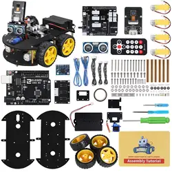 ELEGOO Arduino UNO R3 Projekt Smart Roboter Auto Kit V4 mit UNO R3, Linie Tracking Modul, ultraschall Sensor, IR Fernbedienung etc.