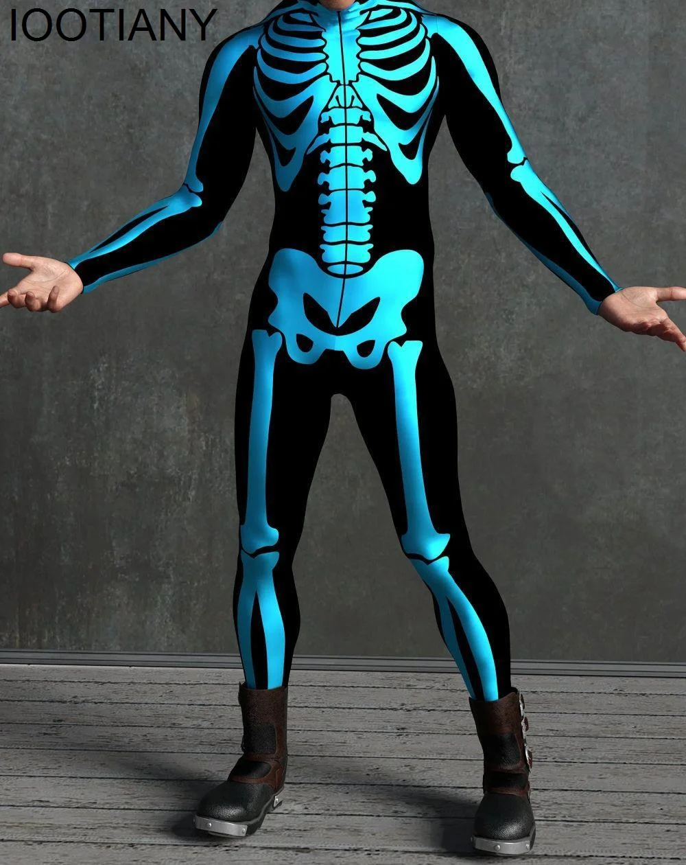 Costume de cosplay imprimé en 3D pour hommes et enfants, fermeture à glissière avant, costume de batterie Zentai, combinaisons de fête d'Halloween, tenue de vacances de carnaval