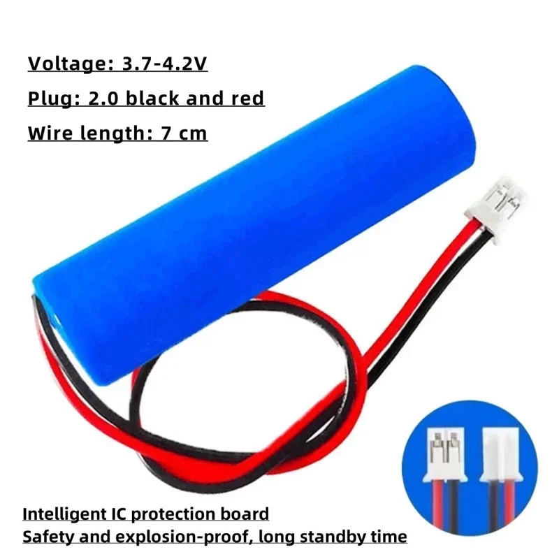 PH2.0 Plug 18650 بطارية ليثيوم أيون قابلة للشحن 3.7 فولت 3000 مللي أمبير مع PCB لمكبرات الصوت وأجهزة الراديو والمصابيح الأمامية والألعاب وما إلى ذلك #2