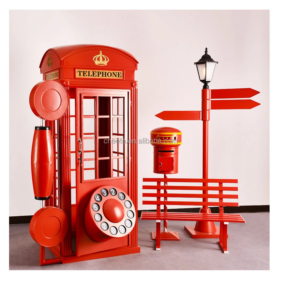 

Stock Available 2 meters colorful Wedding Decorative Phone Booth Payphone Telephone booth