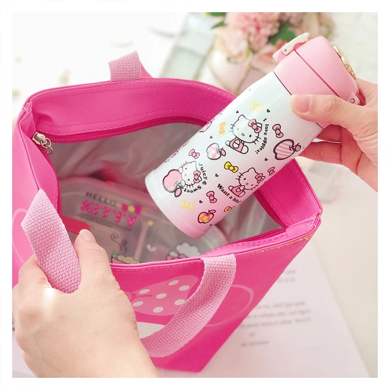 New Hello Kitty Cinnamoroll Sanrio Kawaii Anime Storage Hangbag Cute Cartoon My Melody Bento Lunch Box Lovely Gifts for Girls