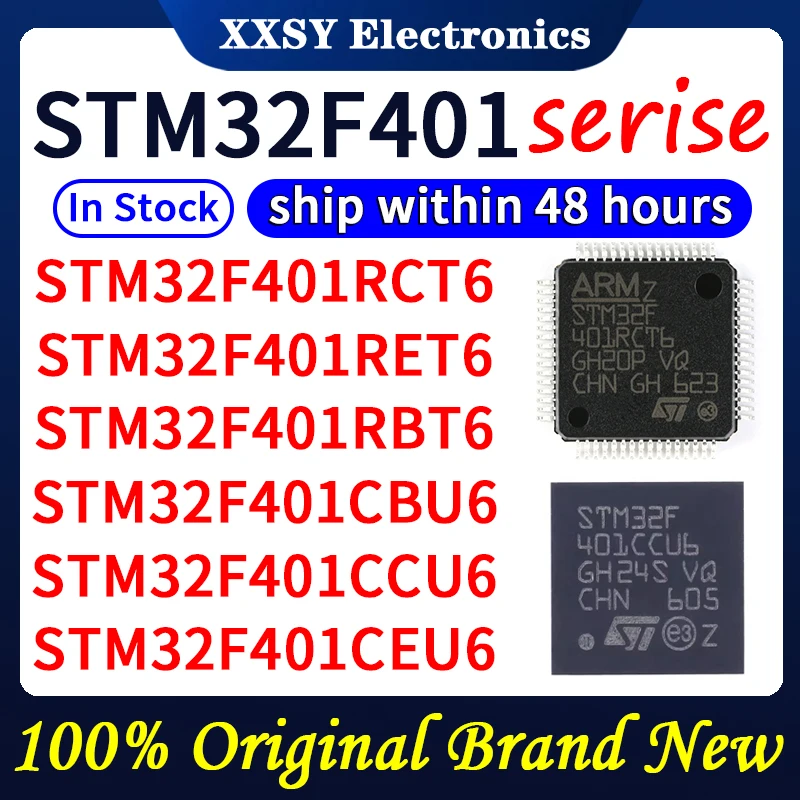 STM32F401RCT6 STM32F401RET6 STM32F401RBT6 STM32F401CBU6 STM32F401CCU6 STM32F401CEU6 STM32F401CDU6 Wysoka jakość 100% Oryginalny Nowy