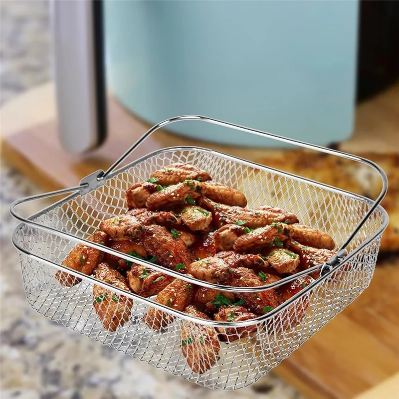 سلة شبكية من الاستانلس استيل Forinstant Vortex COSORI 5.8- 6QT سلة ملحقات مقلاة الهواء مع مقبض مقلاة عميقة Partsa83x