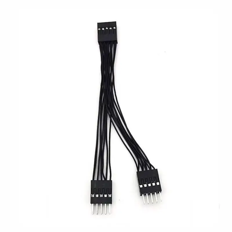 1Pcs 9-Pin Desktop Power On/Off Dual Control Cable PC Motherboard Switch Jumper 1-to-2 Line Splitter Reset Switch For PC-F(x)