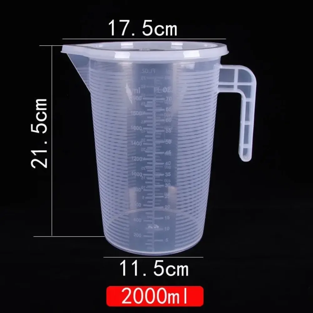 Clear Graduated Measuring Cup Large Capacity Plastic Laboratory Beaker Scale with Lid Transparent Mixing Cup Kitchen Baking