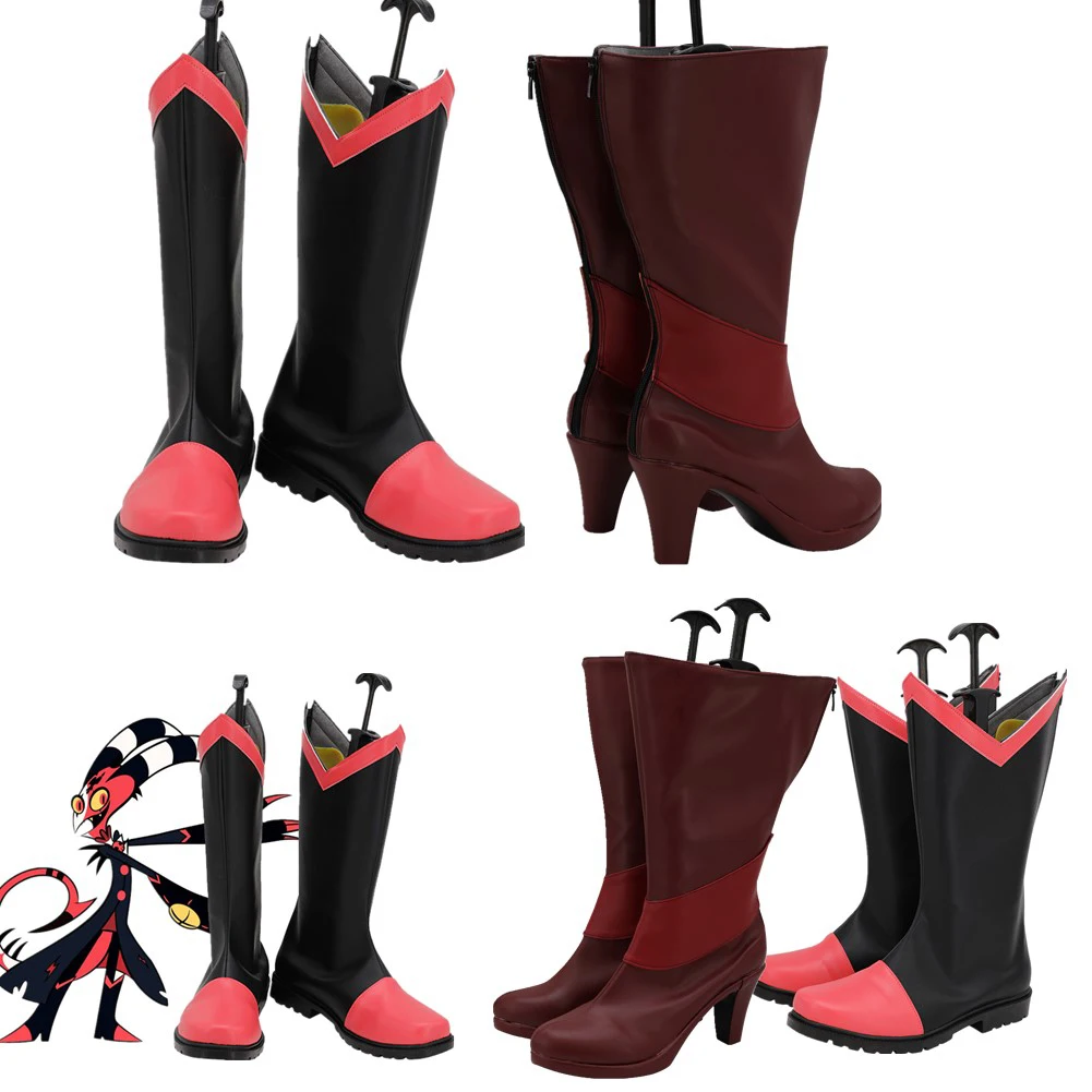 Zapatos de Cosplay de Fantasia Alastor Blitzo para hombres y mujeres, botas, disfraces de Carnaval de Halloween, accesorio hecho a medida