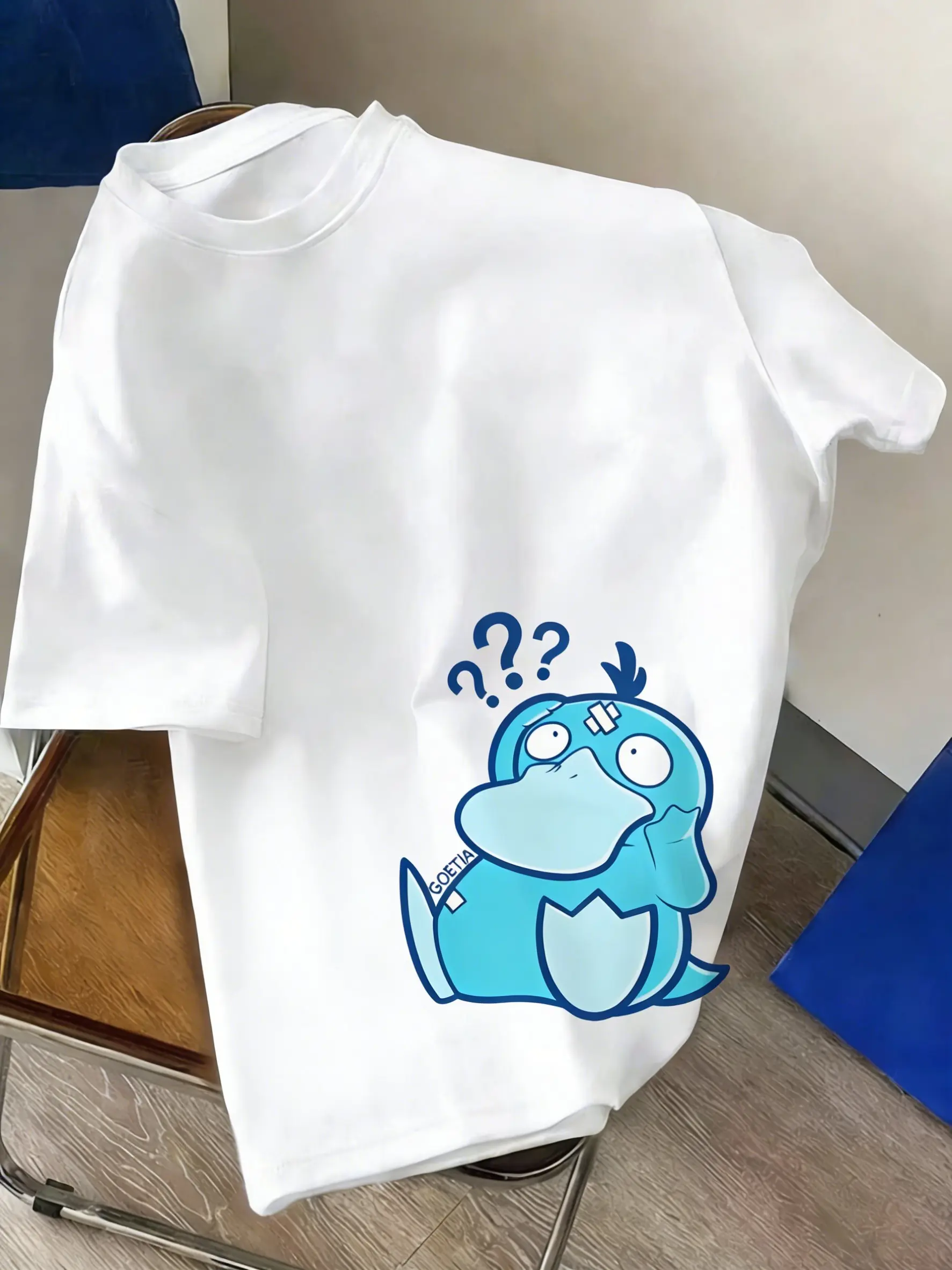 Bandai Oversized Pokémon Graphic T Shirt Man Women Snorlax Print Y2k Short Sleeve Tee Top Streetwear Parent-child Clothing