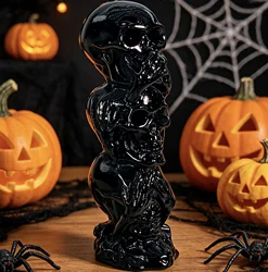 1PC Natural Black Obsidian Crystal Skull Carving, Halloween gift, Crystal skull ornament, skull statue, crystal statue, loose st