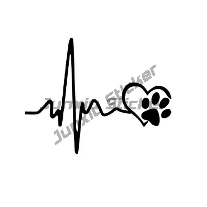 

Car Sticker New Heartbeat Cute Dog Footprints Creative Funny Accessories Waterproof Vinyl Decals