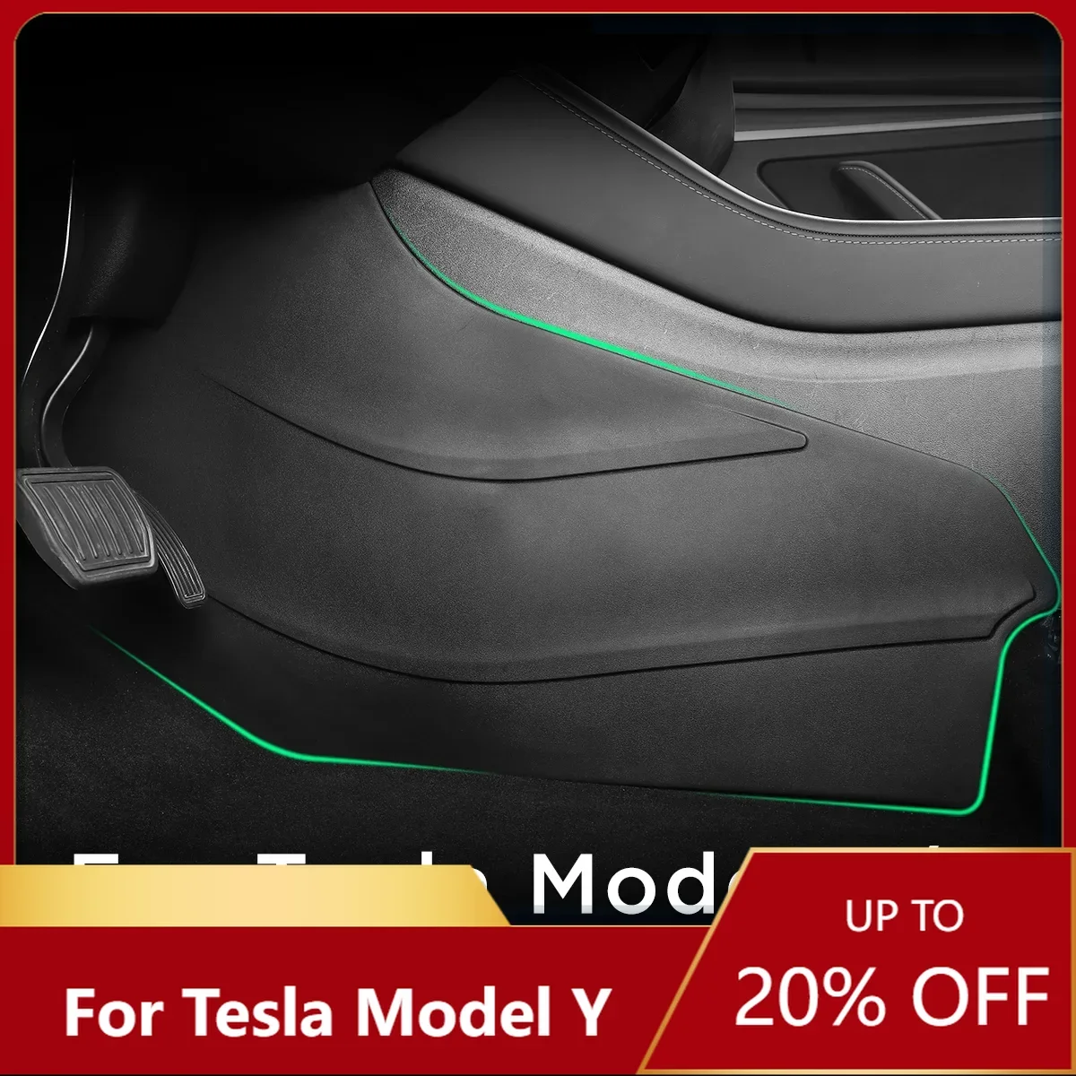 

New！For Tesla Model Y 2023 Car Central Control Side Anti-Kick Pad Rear Trunk Side Mat Interior Accessories TPE Protection Pad