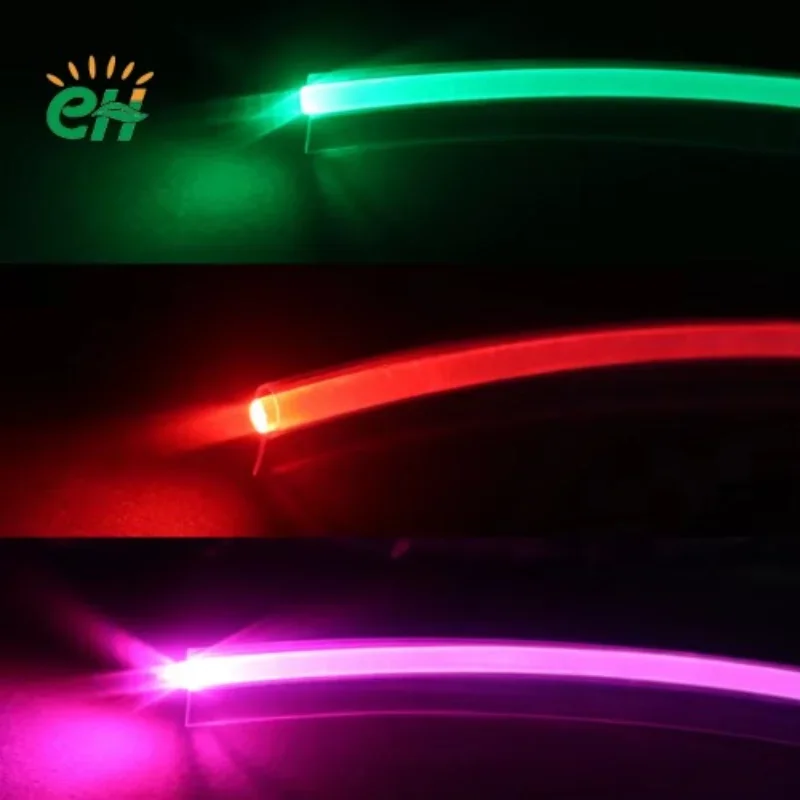 Cabo de fibra óptica com brilho lateral de polímero, fibra óptica de plástico com brilho lateral, à prova d'água, flexível, luz neon led para decoração interna e externa