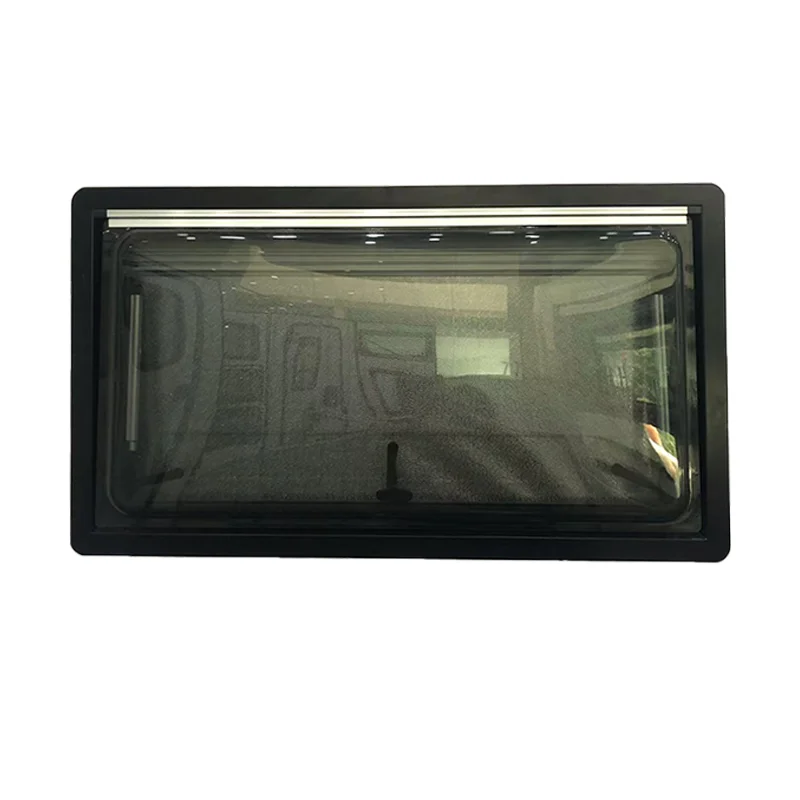 Wholesale 800x500mm Square Corner RV Motorhome Window with One-piece Molded ABS Inner Frame and Roller Blind Flyscreen