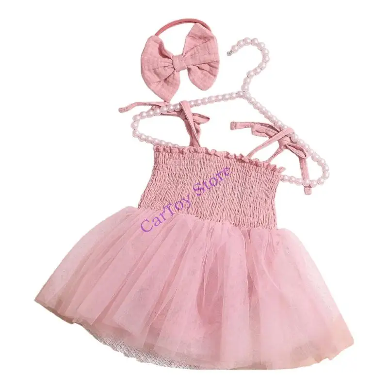 طقم فستان تصوير دوقة لحديثي الولادة مصنوع من البوليستر الناعم للفتيات الصغيرات، ملابس مريحة للارتداء أثناء التصوير