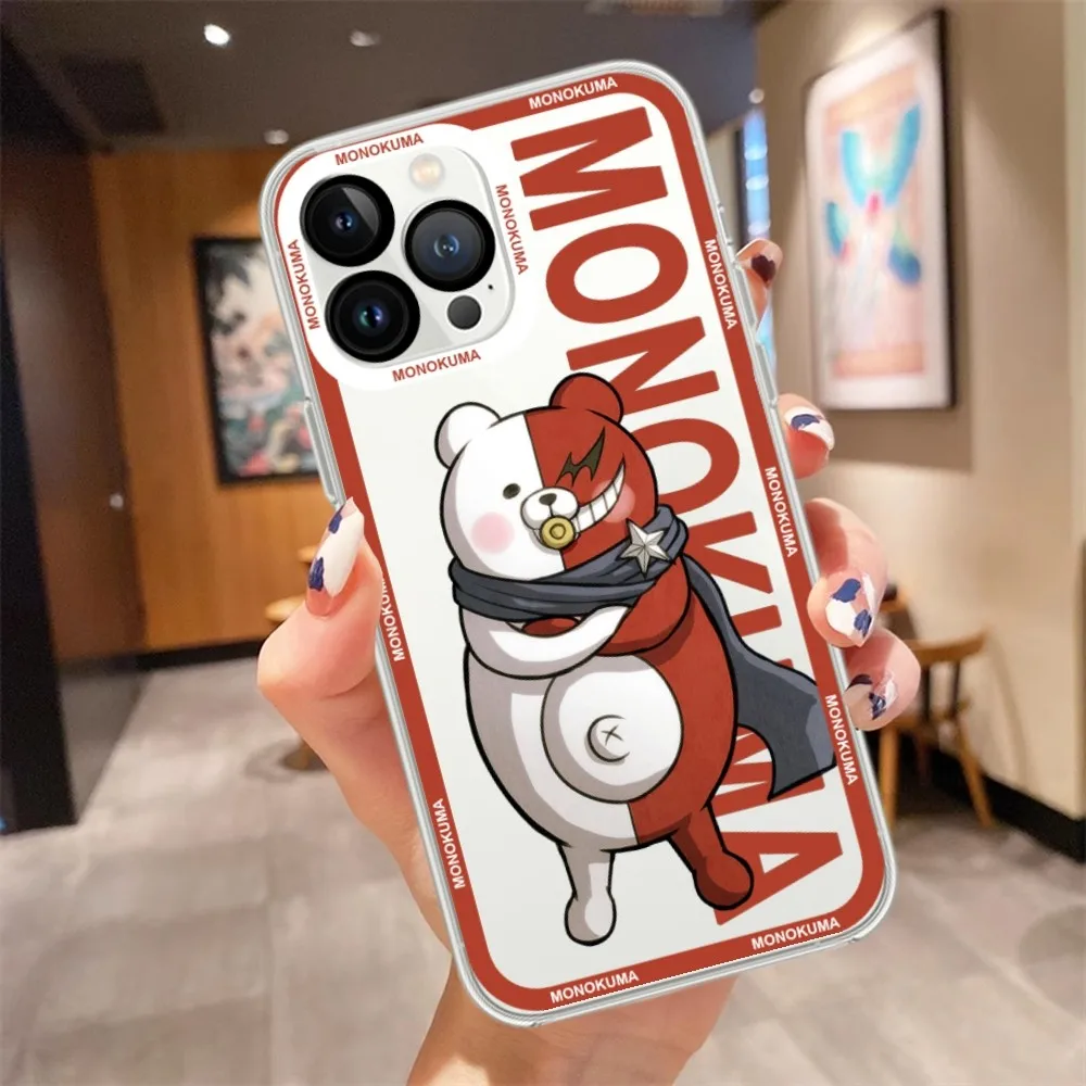 Game Danganronpa monokuma Phone Case For iPhone 11 12 Mini 13 14 15 Pro Max Transparent Shell