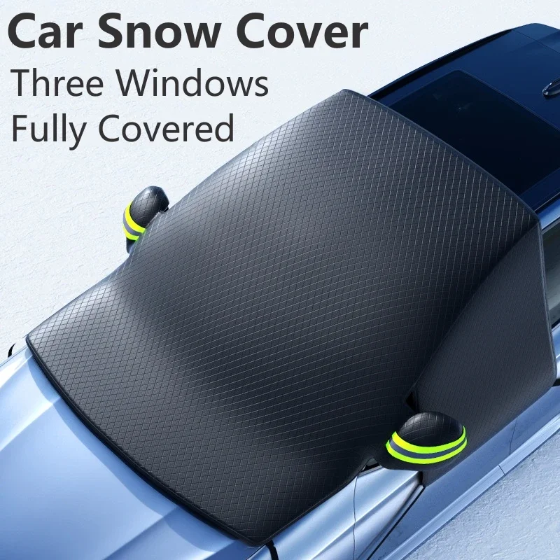 2024 Premium Car Snow Cover - Extended, Thickened Winter Windshield Protector for Frost & Snow Protection Winter Sunshade