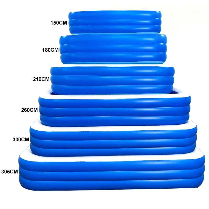 Home Use Inflatable Printed Ocean Pattern Pool Multiple Sizes Outdoor Products Inflatable  Pool 3 Ring Swimming Pool