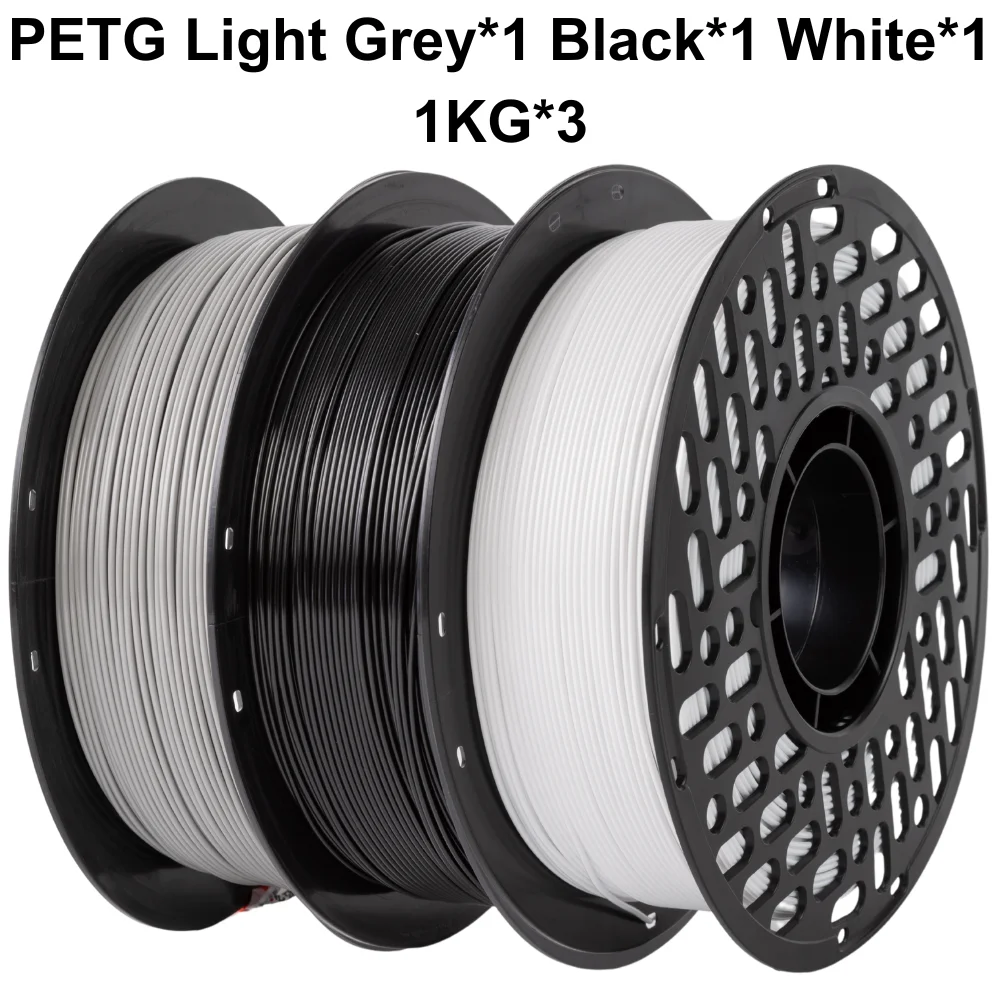 Filament PETG 3D Premium 3KG 3 Rouleaux 1.75mm +/-0.02MM Filament d'impression 3D Enroulé Soigneusement Emballage Sous Vide Expédition Rapide