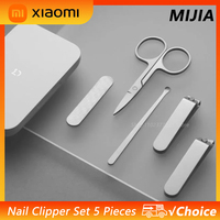 Xiaomi MIJIA Nail Clipper Set 5Pcs Stainless Manicure Pedicure Nail Clipper Cutter Nail File Ear Pick Professional Beauty Tools
