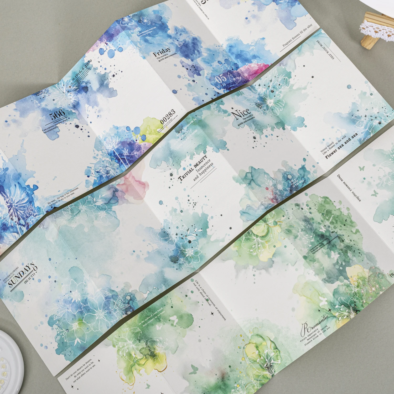 Carta materiale acquerello Kawaii 2 pezzi Nota Foglie sfuse Carta decorativa Messaggio Memo note per cose da fare Forniture di cancelleria per ufficio