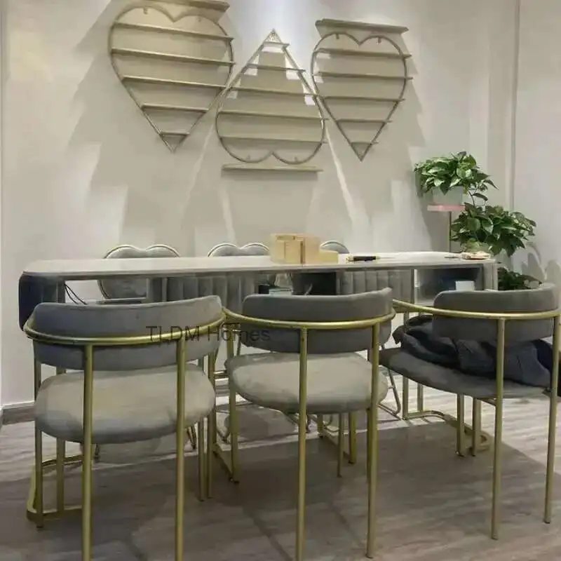 الحديثة طاولة مانيكير وكرسي مجموعة الحد الأدنى صالون الأثاث الفاخرة صالون تجميل طاولات الأظافر مكتب مانيكير المنزلية p