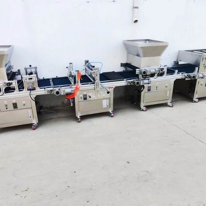 

Automatic Vegetable Seed Seedling Tray Machine Motor Pneumatic Sprinkle Water High Efficiency 250 Plates/Hour Seeding Planting