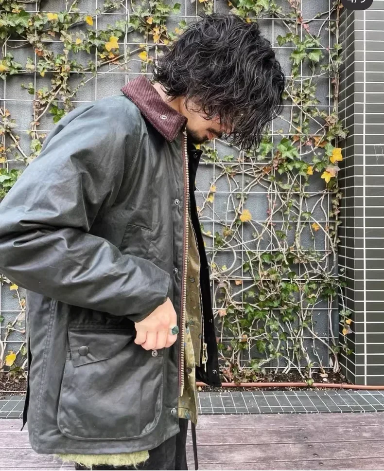 سترة مشمعة باللون الأخضر المريمية من B@r