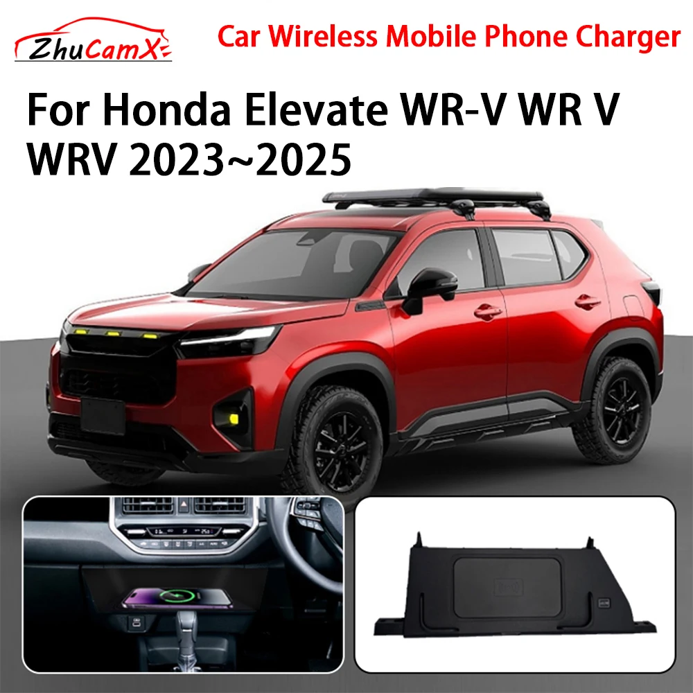 

Car Wireless Mobile Phone Charger Center Console Storage QI 18W iPhone fast charge for Honda Elevate WR-V WR V WRV 2023-2025