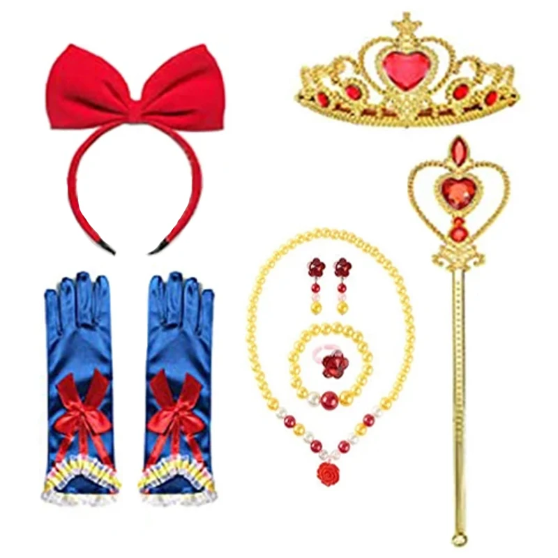Princess Girl Accessories Clothing Photography Props Gloves Angel Wand Jewelry Set Halloween Role Play