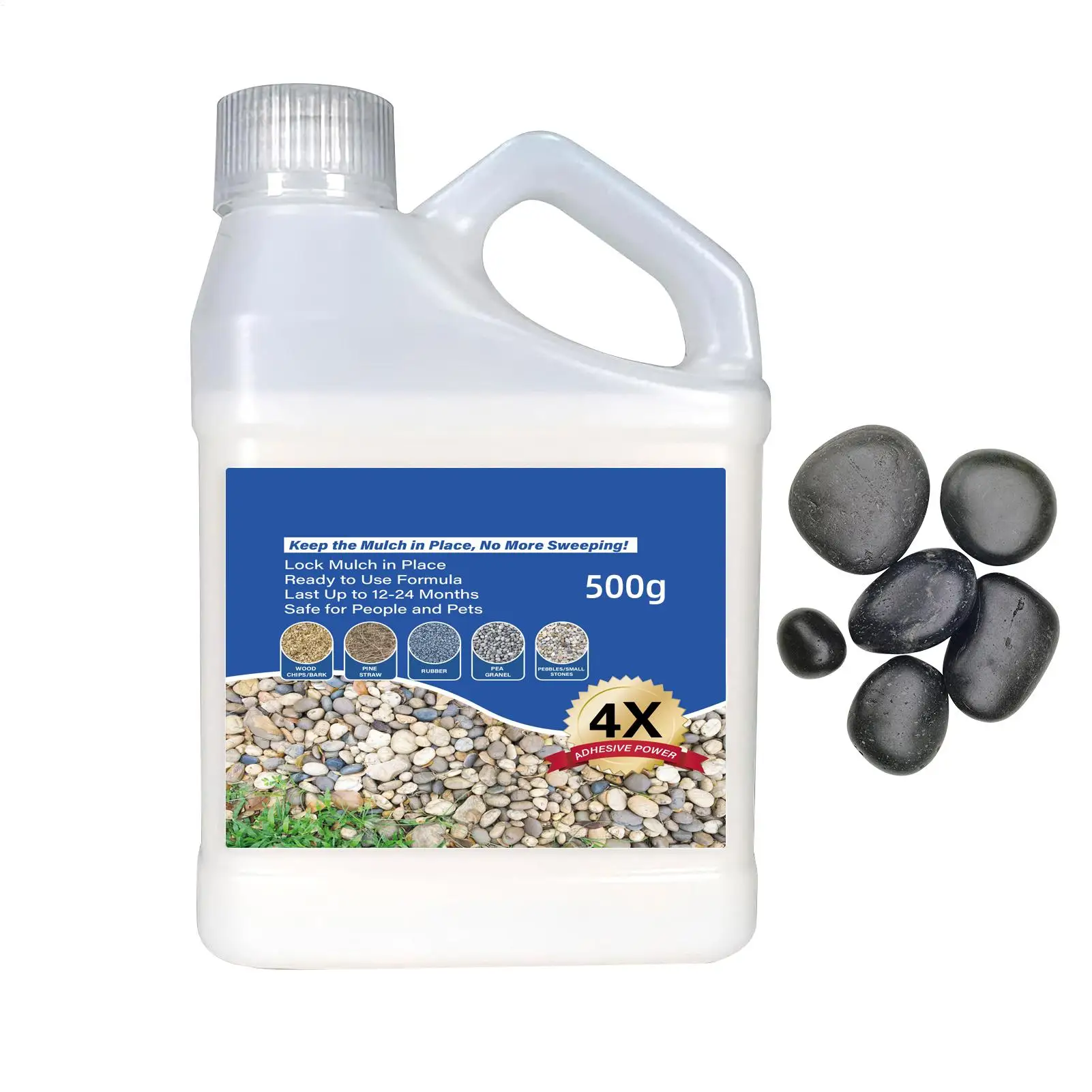 Pea Gravel Glue Rock Glue for Pea Gravel Strong Stone Adhesive 500g for Safe Coverage Yards Pebbles Kids Patios Pets Walkways