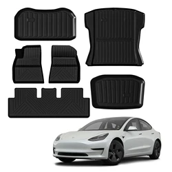 Custom Fit Floor Mats for 2017-2023 Tesla Model 3, 3/6 Pack Floor Liners for 2017 2018 2019 2020 2021 2022 2023 Tesla Model 3