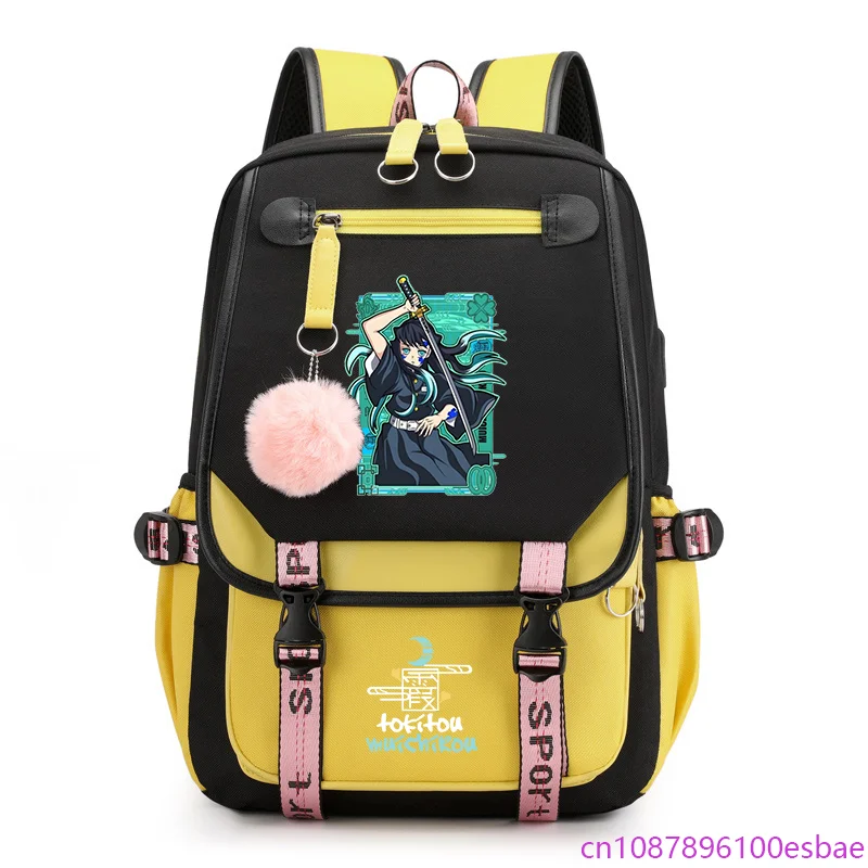 

Anime Harajuku Shoulder Bag Teenagers High Quality USB Zipper Backpack Laptop Bag Anime Backpacks
