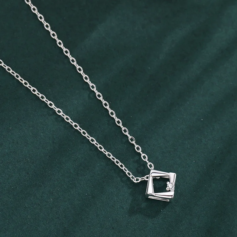 Sam Panda 925 Sterling Silver Geometry Necklace For Women Minimalist Trend Classic Elegant Temperament Jewelry Gift Dropshipping