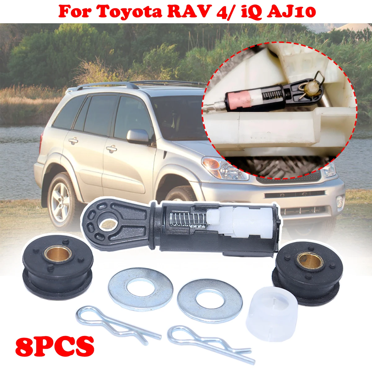 

8PC Gear Shift Cable Linkage End Rod Bushing For Toyota RAV 4 iQ AJ10 2008-2015 Gearbox Shifter lever Selector W Washer Pin Clip