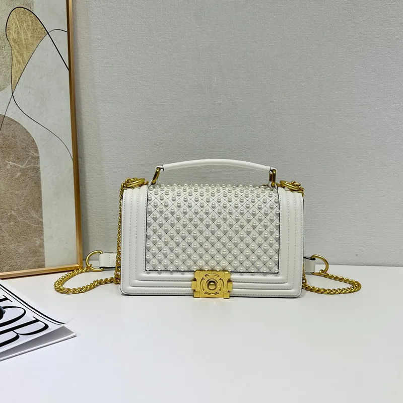 

Женская сумка известного бренда 2025 года с инкрустацией жемчугом, роскошная модельерская сумка через плечо, элитный вечерний вечерний клатч