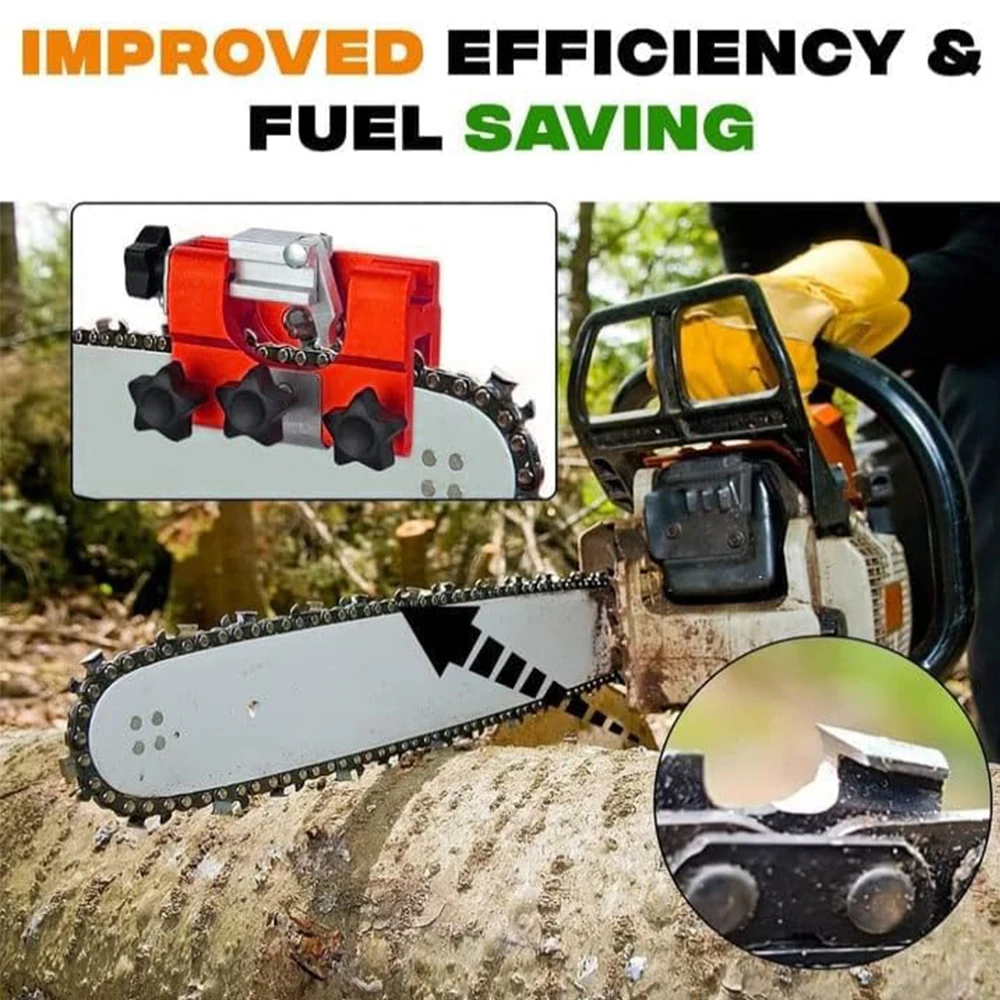 Chainsaw Chain Sharpening Jig, Portable Manual Sharpener For Sharpen With The Hand Crank, Suitable All Kinds Of Saws And Electri