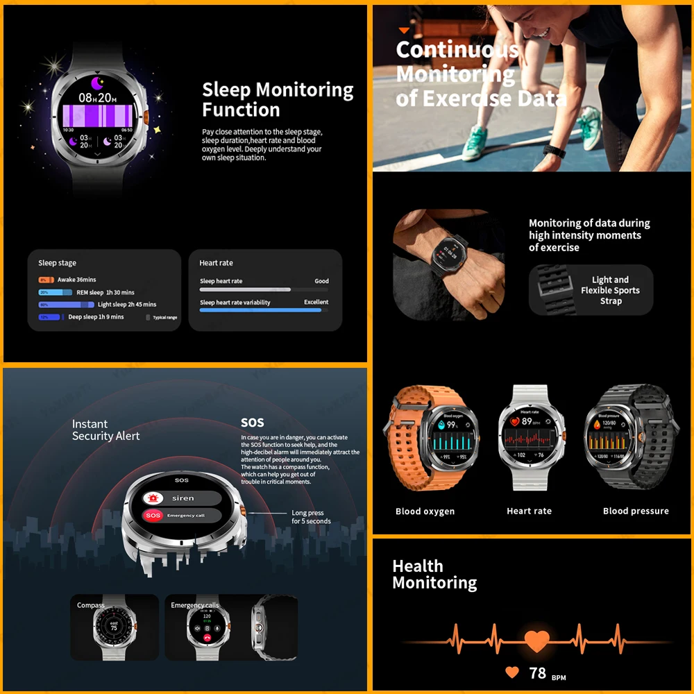 Reloj inteligente clásico para hombre y mujer, pulsera deportiva con Dial personalizado, HD, AMOLED, llamadas de voz, GPS, NFC, para Samsung Galaxy