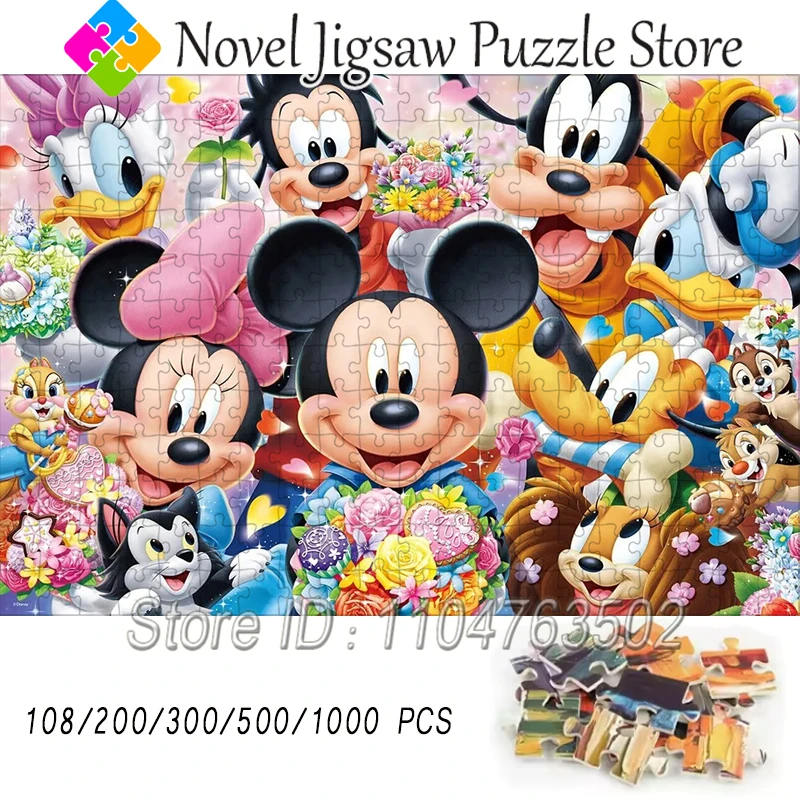 

Персонажи Диснея, мультяшные головоломки с Микки Маусом, чип 'n' Дейл, головоломки, игра для снятия стресса для взрослых, детские игрушки ручной работы